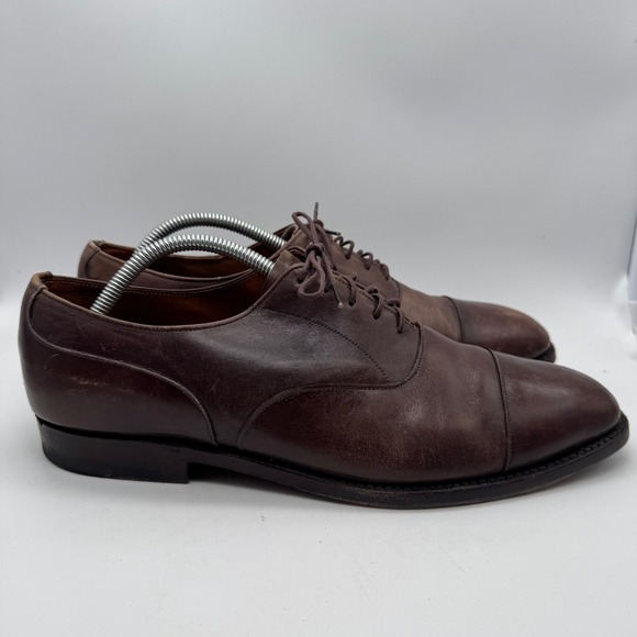 Royal Tweed Cheaney of England Mens Brown Leather Oxford Dress Shoes - Picture 1 of 7
